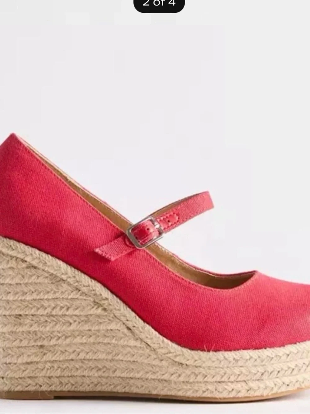 torrid Red Canvas Mary Jane Espadrille Wedges with Ankle Strap